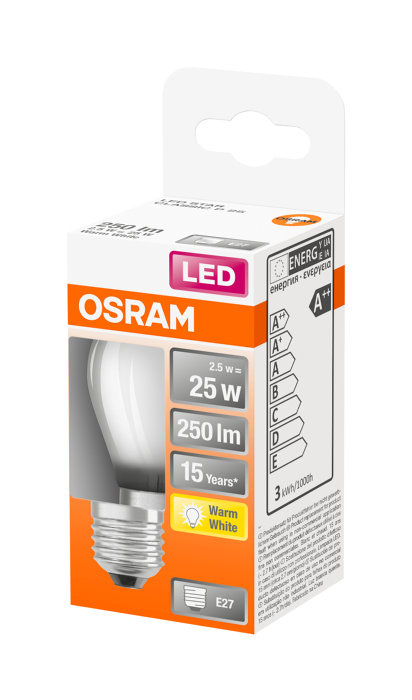 Osram LED Star Classic matt kronepære E27 2,5W